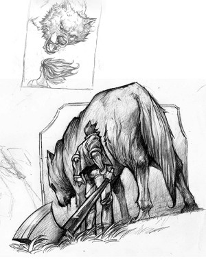 Ilustración en grafito digital - Javier Dominichi - 2014